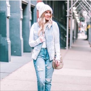 LOFT velvet puffer vest